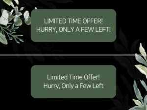 영어 대문자와 소문자 마케팅 글로 차이를 비교해주고 있다